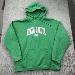 North Dakota Fighting Sioux Pullover Hoodie Green UND Hockey Size Large